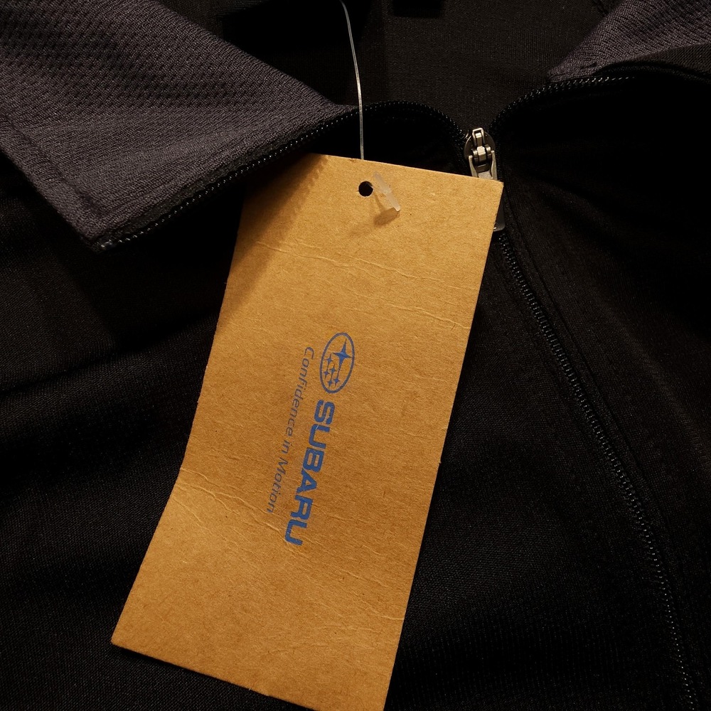 Subaru Black Label Mens XL Black Gray Quarter Zip Performance Pullover NWT - Picture 3 of 13